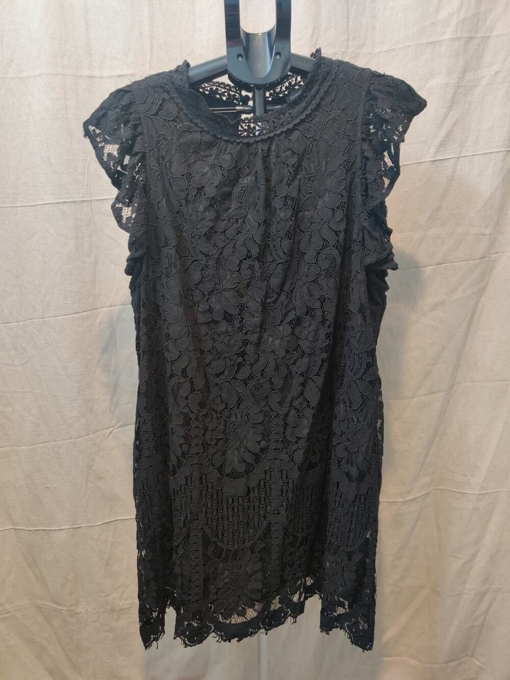 Sweet Lovely By Jen Dress Women's Size 3XL Black Floral Lace 37" Length Gothic